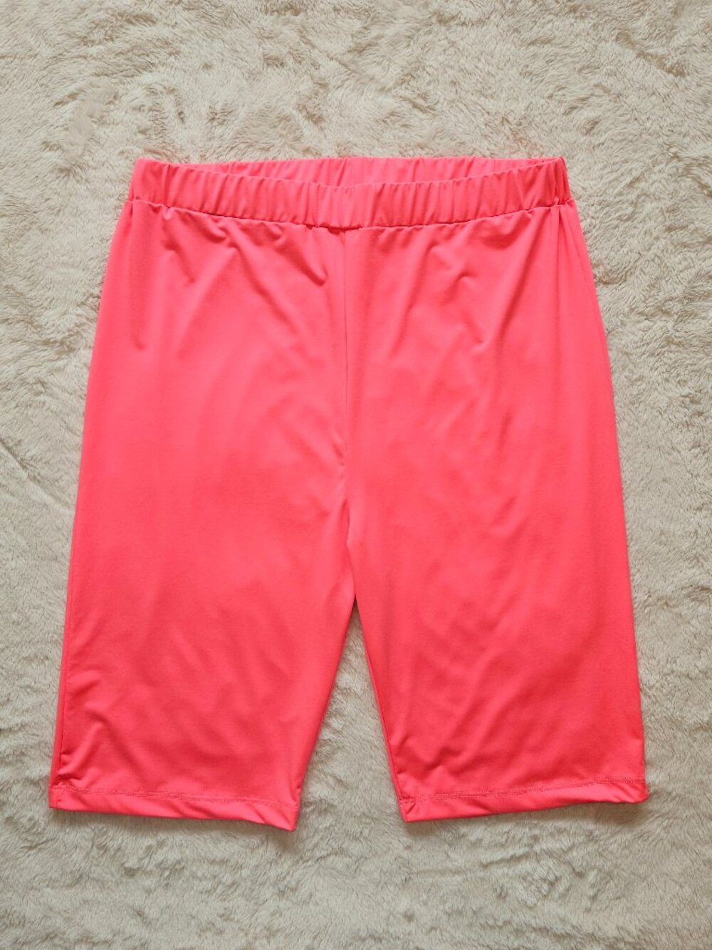 A2Y VTG Women's Plus Size 2X Neon Pink Biker Yoga Shorts Elastic Waist Stretch